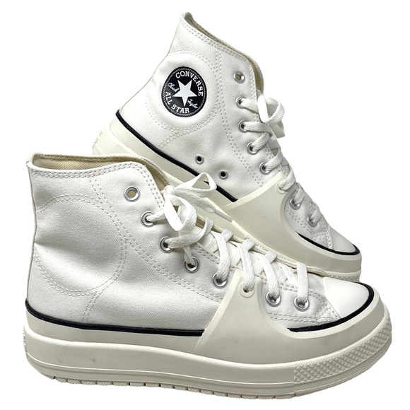 Converse Shoes - Converse Ctas Construct High Shoes Skate Women Size Casual White Canvas A02832C